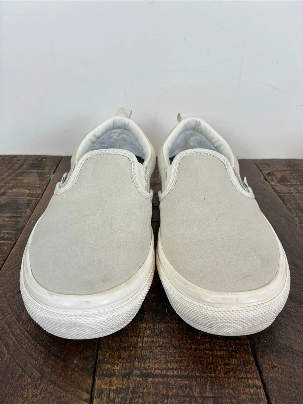 Vans x Public Men's 5.5 Slip-On Suede Sneakers Light Gray Skate